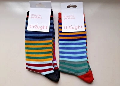 THOUGHT (BRAINTREE) BAMBOO MENS' SOCKS - SPM909 FALON STRIPE - BNWT