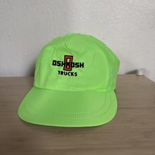 Vintage Oshkosh Trucks Hat Cap Fluorescent Green Ultra Rare