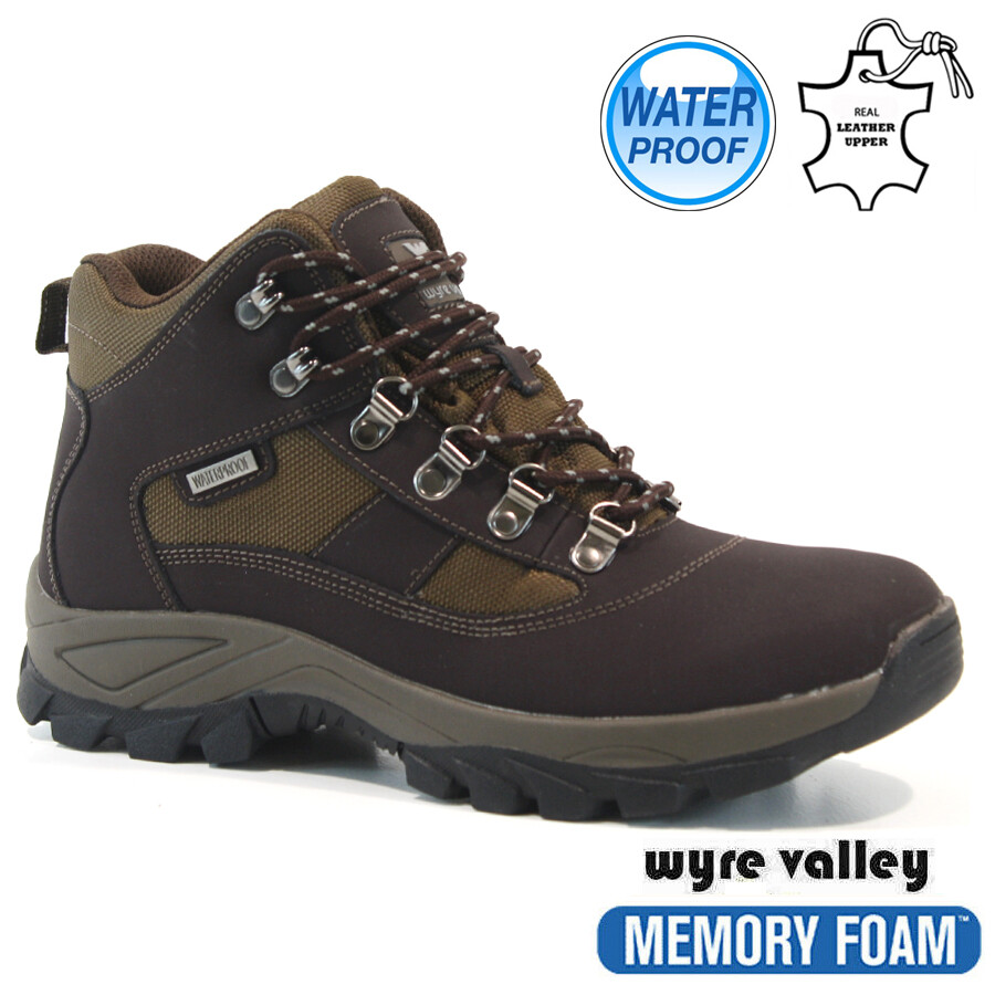 MENS WATERPROOF TRAINERS LEATHER MEMORY FOAM WALKING HIKING ANKLE BOOTS SHOES image 5