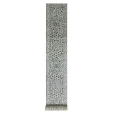 2'10" x 21'10" White Mamluk Dynasty Undyed Wool Hand Knotted Runner Rug R79690