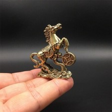 Brass Feng Shui Horse Statue with Ancient Coins for Wealth Good Luck Gifts