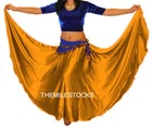 TMS Golden Satin Skirt Belly Dance TRIBAL Gypsy 27Color