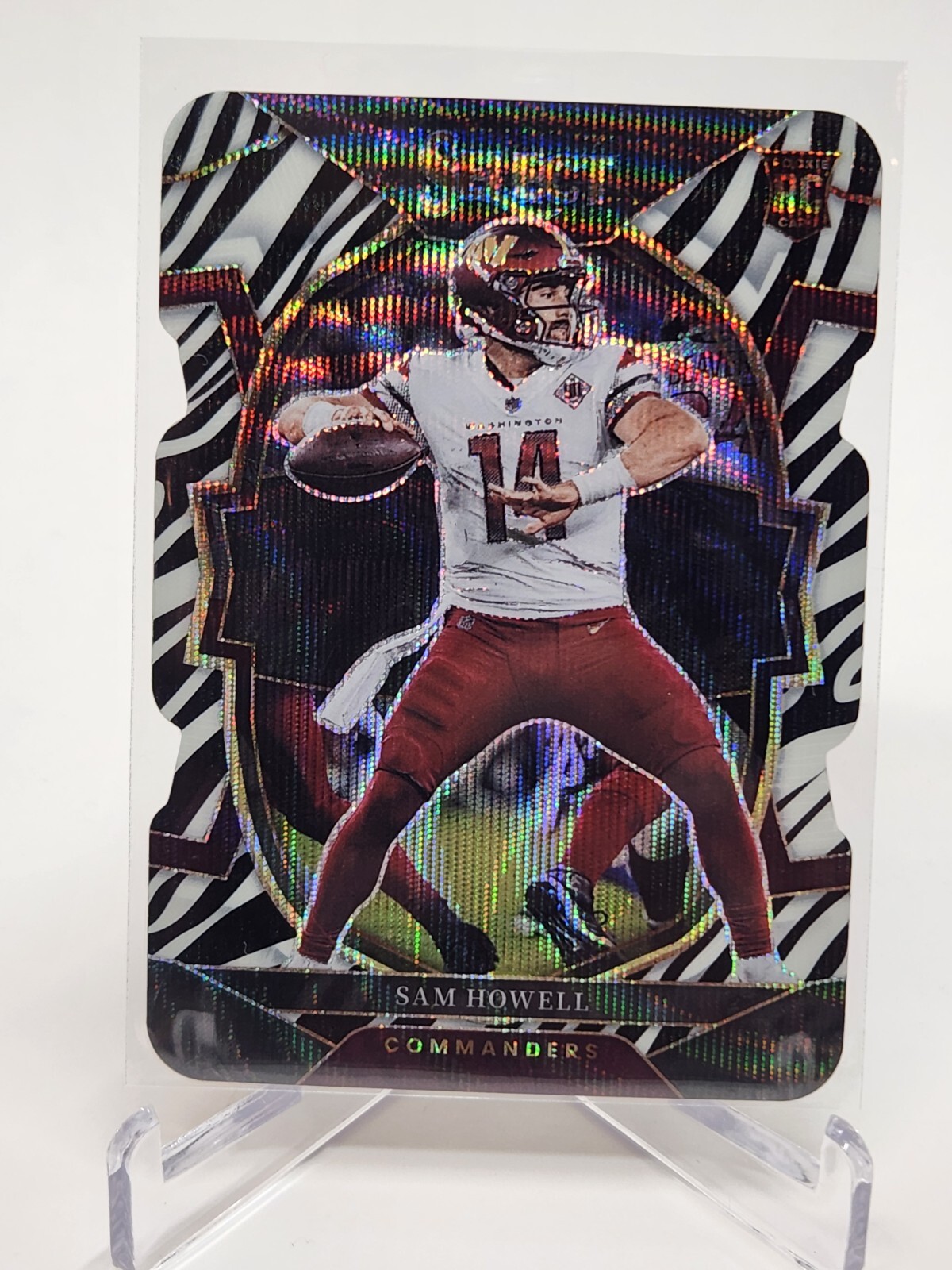 2022 Panini Select Zebra variation, Sam Howell RC - Concourse Zebra No. 76