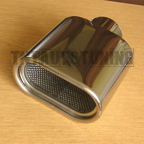 Embout D'Echappement Sport Universel Chrome - Tuyau de 56mm Place Ovale - Picture 2 of 6