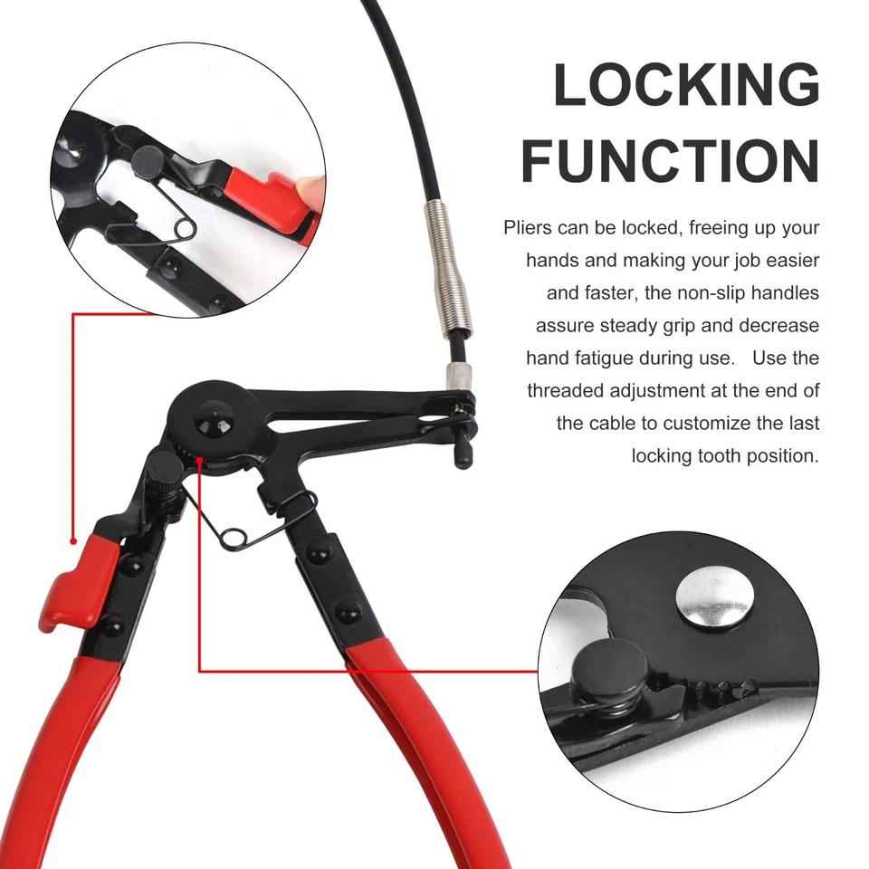 24In Flexible Cable Wire Hose Clamp Plier Suit For Fuel Oil Water Pipe Repair - Image 3 of 4