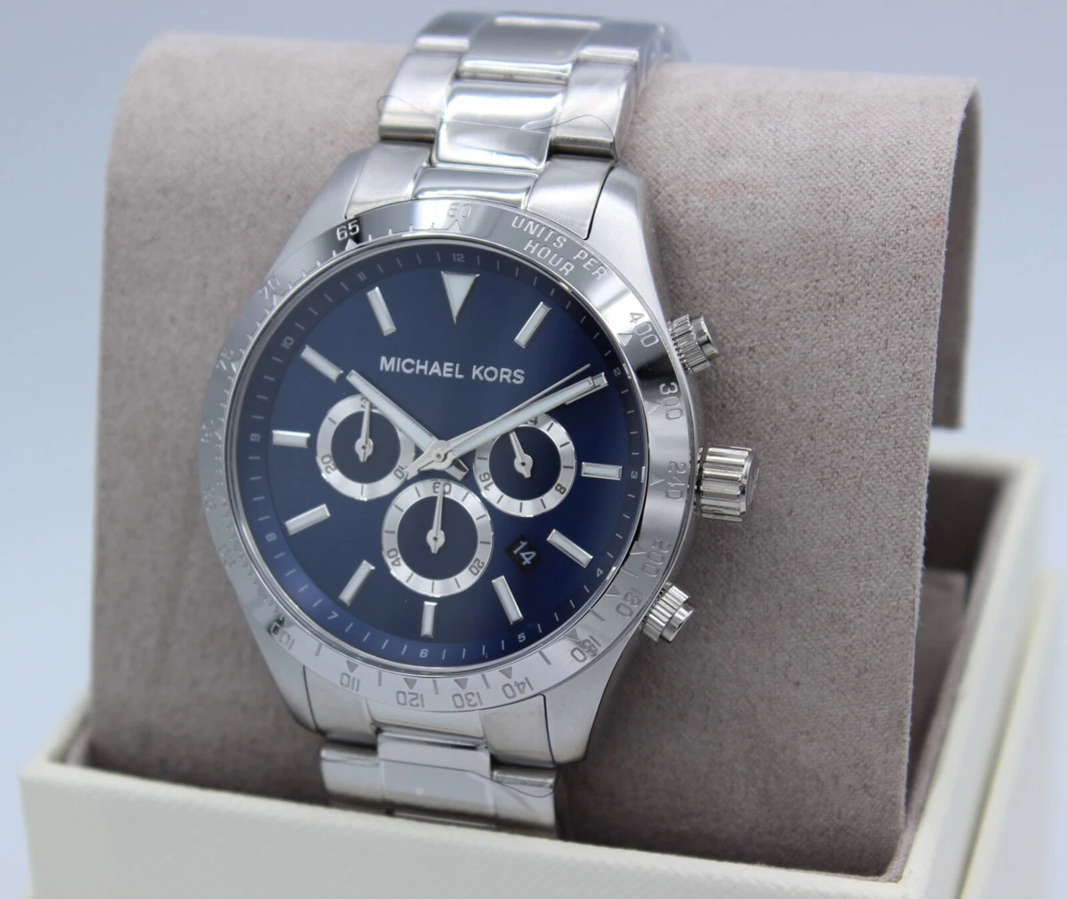 Oversized Bradshaw Navy Blue Dial Chronograph Watch