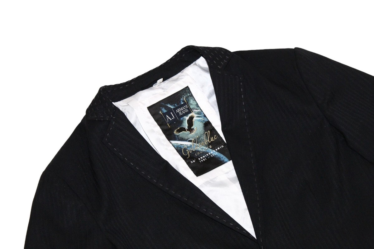 Armani Jeans Golden Blue Couture 30 Anniversario one button lined