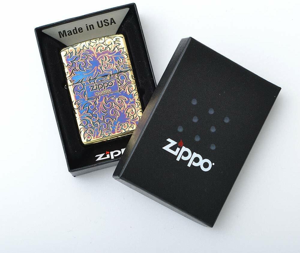 Zippo Classic Arabesque Logo Oxidized Gold Plating 5-Sides Etching