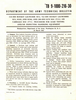 M386 TB 9-1000-216-30 ROCKET LAUNCHER M33 M34 M289 M386 LITTLE HONEST JOHN ...