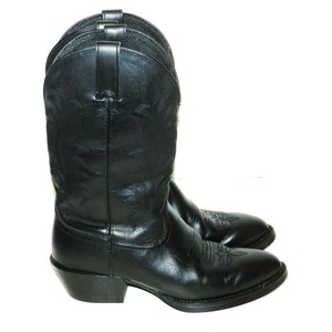 MENS TONY LAMA BLACK LEATHER OIL SLIP 