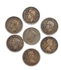 Coin Lot of 7 Silver Dimes Canadian Coins 1943, 1944, 1947, 1952(2), 1953, 1955