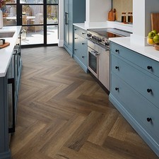 Palio Karndean Dark Brown Oak Effect Herringbone Luxury Vinyl Click Planks 1.95m