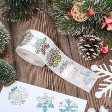 500X Laser Christmas Snow Sticker Christmas Gift Wrapping Label Scrapbook Decor