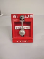 Simplex 4251-30 Vintage Fire Alarm Pull Station with Glass. Recent Removal.