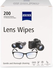 ZEISS Pre-Moistened Lens Cleaning Wipes, 200 200 Count Pack of 1 , White