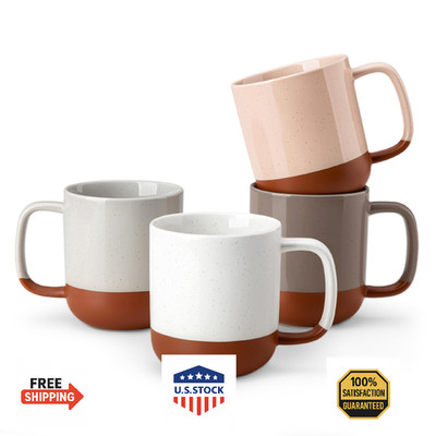 MALACASA Ceramic Coffee Mugs Set of 4, 16oz Coffee Cups, Modern Farmhouse Mugs f