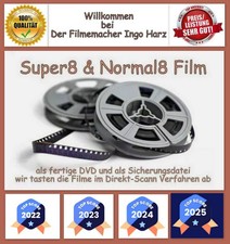 1000 m Super-8-Filme oder Normal8 Filme auf DVD digitalisieren, Schmalfilm