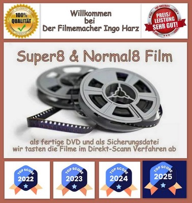 1000 m Super-8-Filme oder Normal8 Filme auf DVD digitalisieren, Schmalfilm