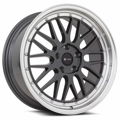Vors Wheels Rim VR8 18x8 4x100 ET35 73.1CB Hyper Black Machined Lip