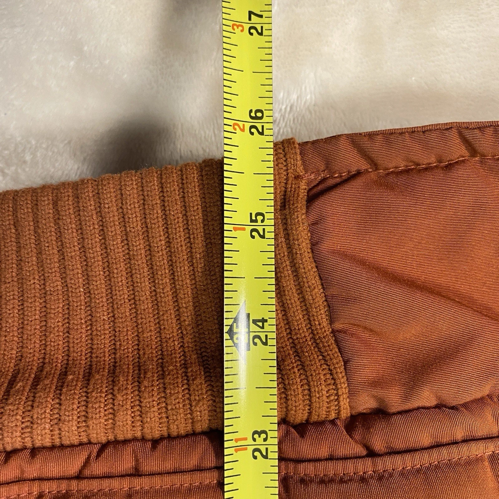 JCPenney Western Puffer Jacket Faux Fur Collar Rust Men size M Retro Bomber 70s image 10