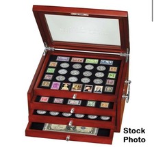 The Original Washington Quarter Year Set 1932-1998 PCS in Wooden Chest w/Stamps