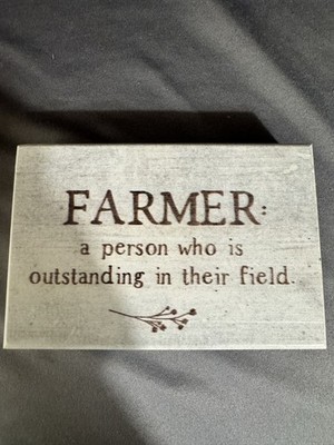 Farmer Definition Wooden Block Sign Rustic Farmhouse Decor Sincere Surroundings