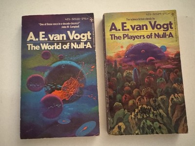 World Players of Null-A A.E. van Vogt 1974 Revised Sci-Fi Berkley 2 books