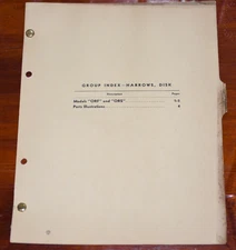 John Deere Parts List Catalog Disk Harrows Model ORF & ORS 1947