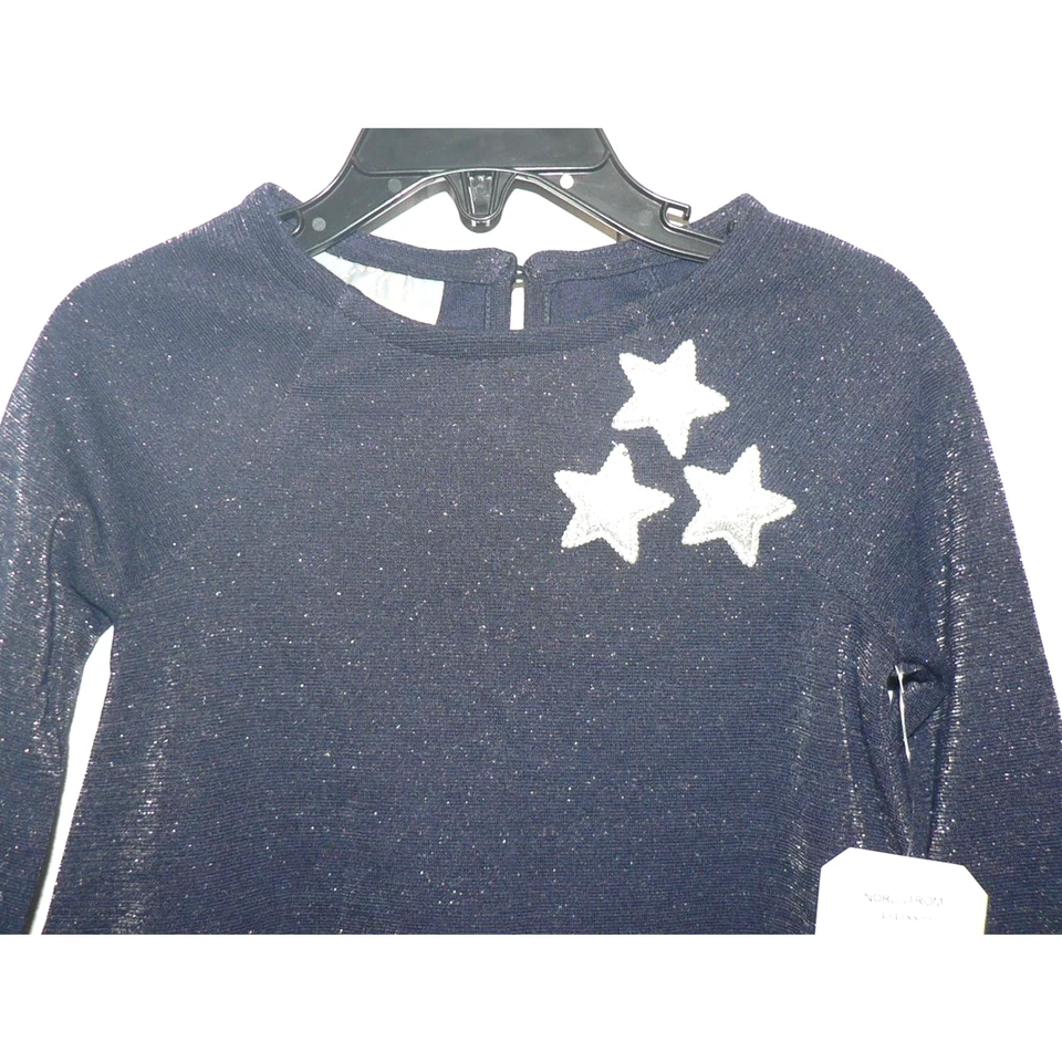 Pippa & Julie Baby девочек длинным рукавом балетной кромки звезды платье темно-синий/серебро 2T $44 - Изображение 2 из 3