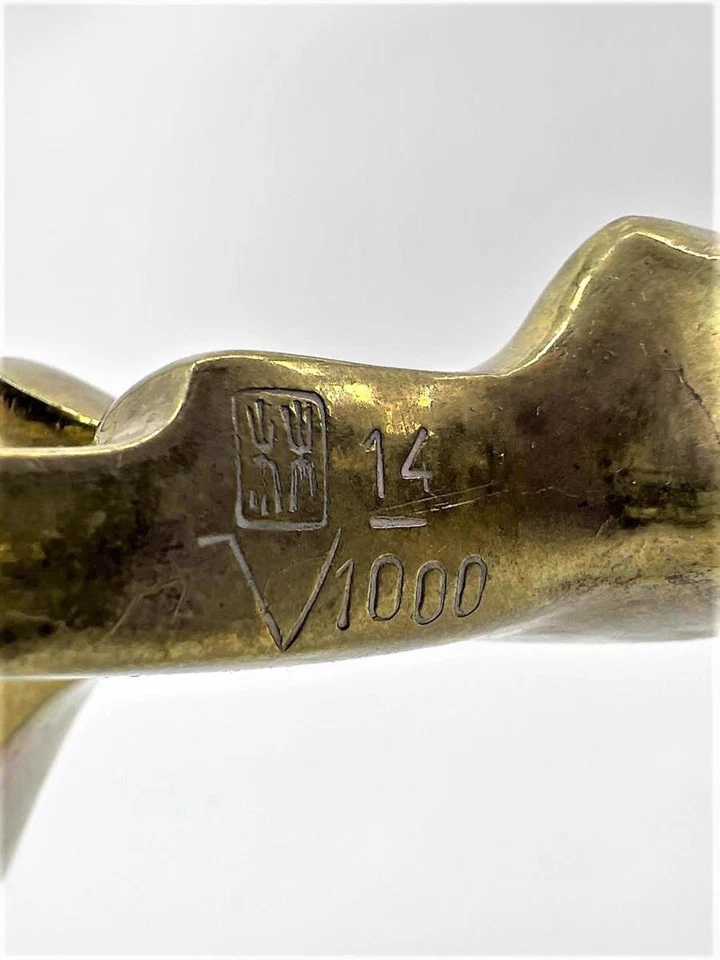Escultura de bailarina de bronce abstracta moderna de mediados de siglo París marcada 14/1000 Foto 4 de 4