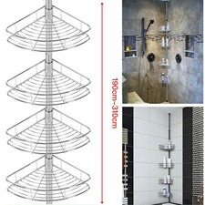 Telescopic Bathroom Wall Corner Shelf Rack 4 Tier Shower Caddy Storage Organizer