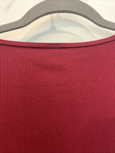 Kikimink Women’s Wine Red Ribbed Long Sleeve Square Neck Bodycon Maxi Dress Sz M - Picture 12 of 12