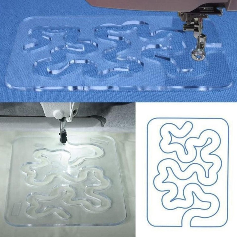 3PCS Acrylic Patchwork Ruler Free Motion Sewing Ruler Sewing Machine ...