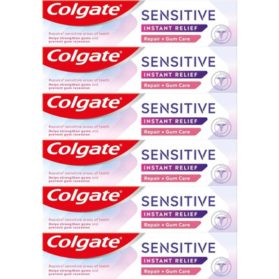 Colgate INSTANT RELIEF Repair + Gum Care Toothpaste 75ml /2.55oz (Pack Of 6)