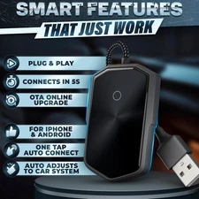 WiFi & BLUETOOTH CARPLAY ADAPTER iPHONE | iOS 10+/ANDROID 11+ 2 IN 1 WIRELESS