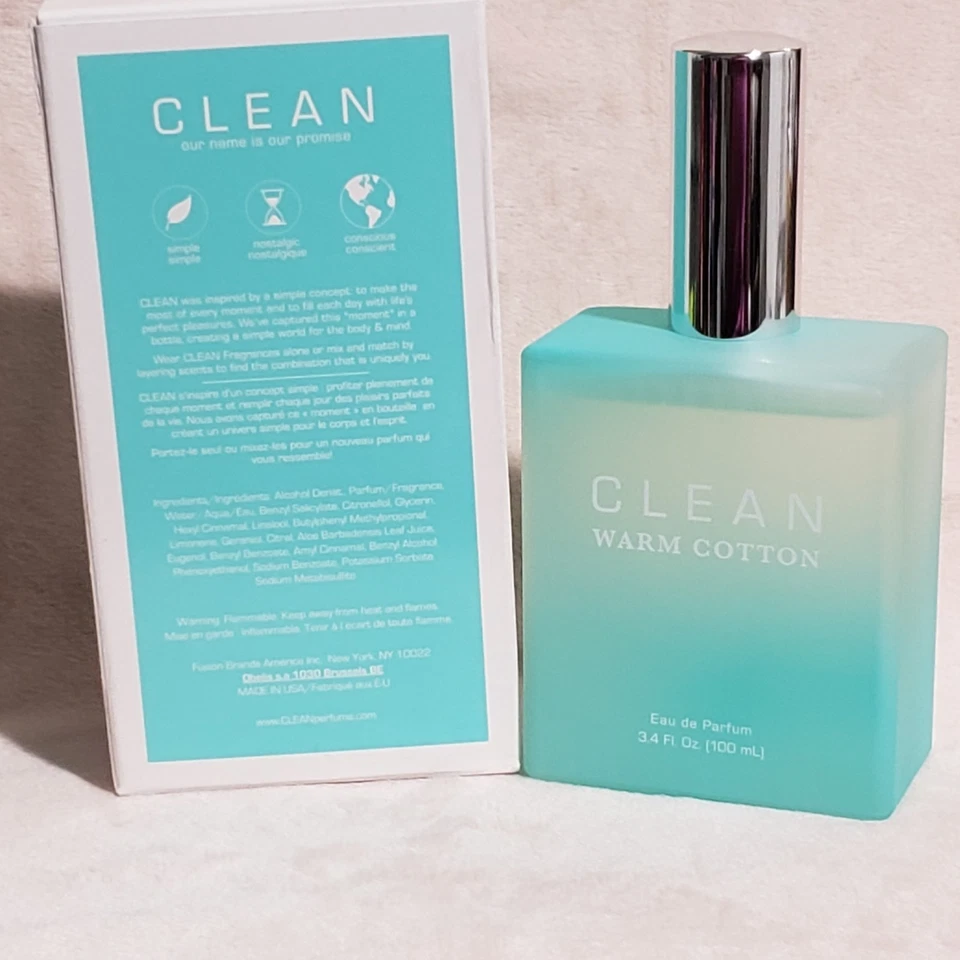 Spray Edp Clean Warm Cotton By Clean 3,4 oz/100 ml para mujer nuevo en caja abierta Foto 2 de 2