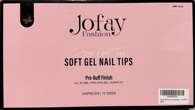 Jofay Fashion Press On French Tip Soft Gel Short Nails Kit  E2A