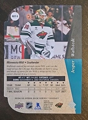 Jesper Wallstedt 2024-25 Upper Deck Rookie Die-Cut #RDT-9