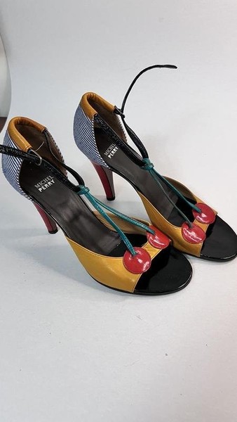 Women Michel Perry Heels Yellow Leather 41