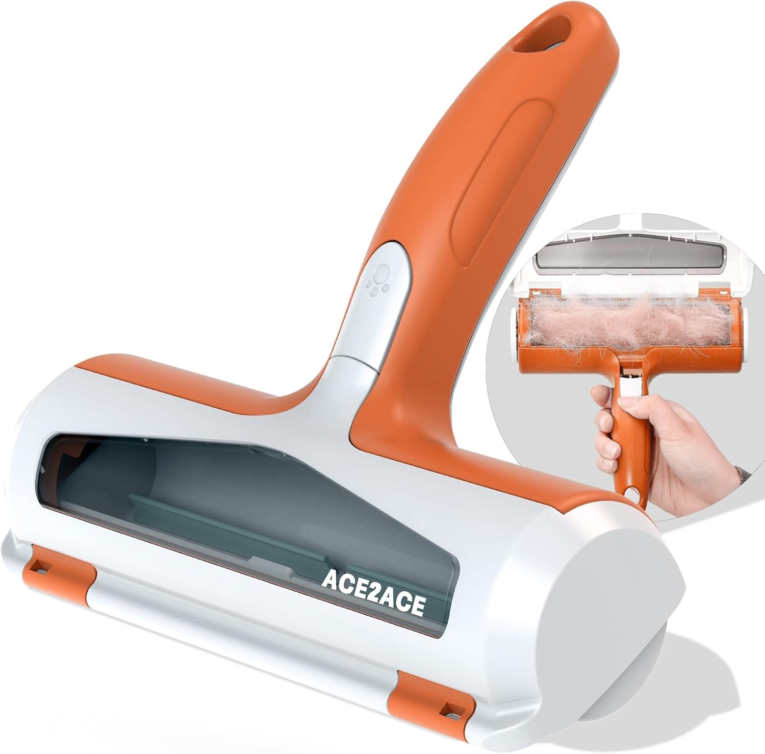 ACE2ACE Pet Hair Remover Roller Orange Reusable Lint Roller for Carpets Clothes