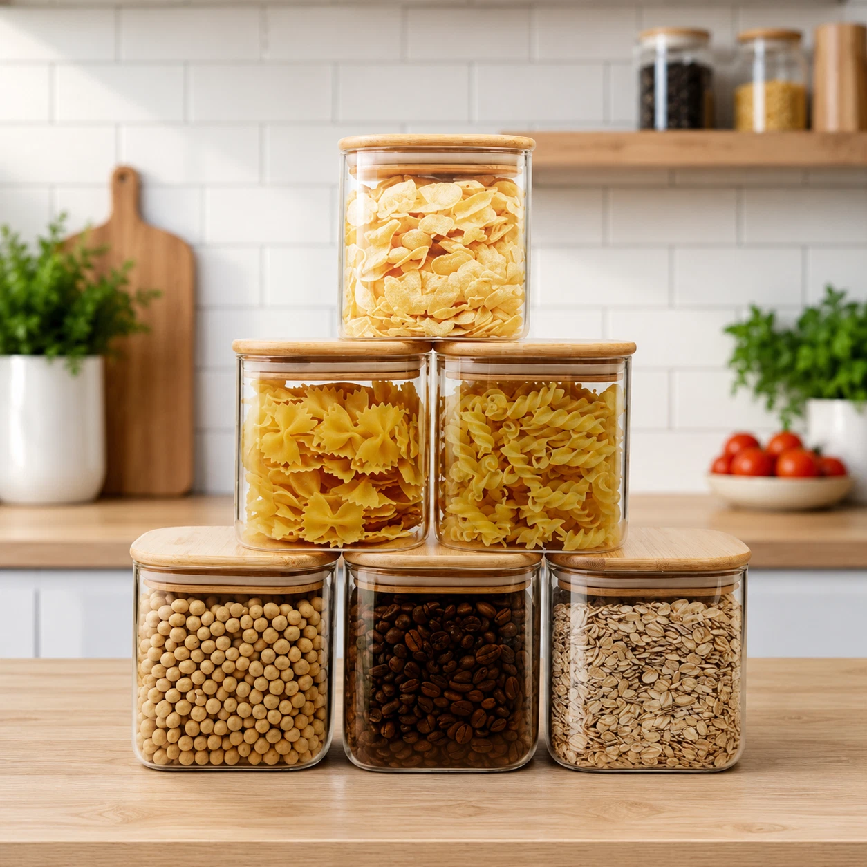 Chef's Counter Square Glass Jars with Bamboo Lids 27 FL OZ [Set of 6]
Opens in a new window or tab