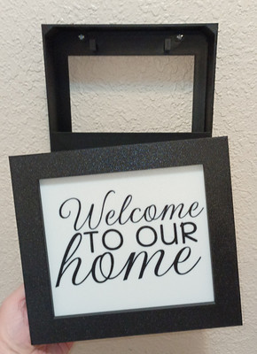 Hidden Compartment for Money, Pistols, Keys..Etc.  Frame - ''WELCOME TO OUR HOME''