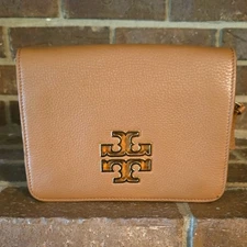 Tory Burch Britten Crossbody Bag Brown Gold