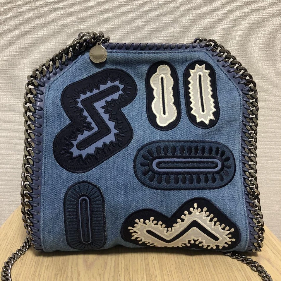 Bolso de Hombro Reservado Stellamccartney Denim Falabella Auténtico Azul Claro Reino Unido 113496 Foto 3 de 4