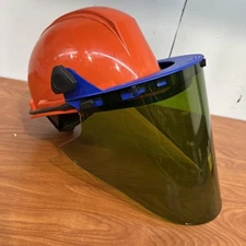 NEW Paulson Pro V Safe Electric Arc Flash Face Shield & Orange Hard Hat