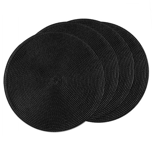 Round Placemats Set of 4 - Washable Woven Non-Slip Round Table Mats,15-Inch H...