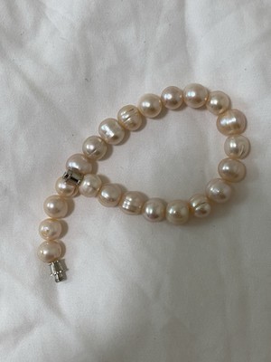 Rosa Süßwasser Birne Armband 9-10 mm 7'' Länge mit Geschenkbox