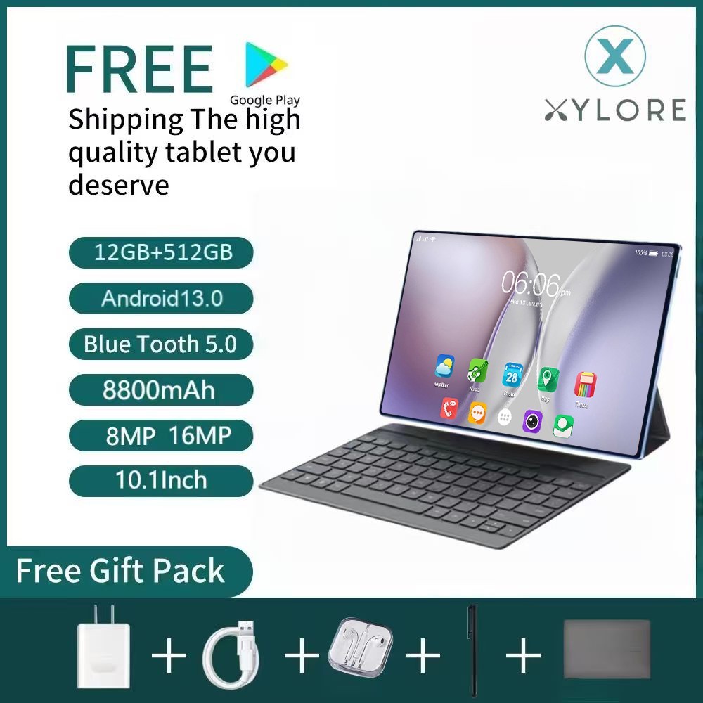New 10&period;1 Inch tablet PC 256GB ROM Android 13 Wifi 5G&sol;4G Dual SIM Bundle Keyboard