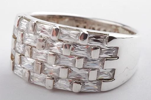 Kristall Ring 925 er Sterling Silber Größe 61 Top! # - Bild 2 von 4