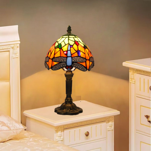 Lampada in stile Tiffany con Paralume in Vetro Colorato per soggiorno, ufficio - Foto 4 di 6